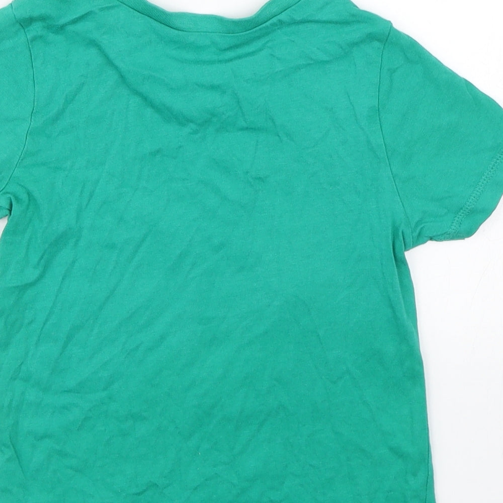 George Boys Green Basic T-Shirt Size 4-5 Years - Giraffe