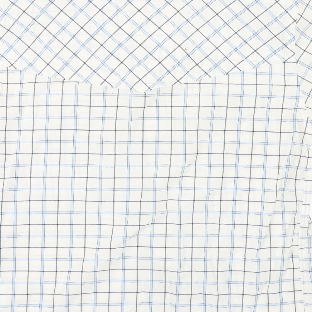 Vintage Refined Mens Blue Check Button-Up Size M