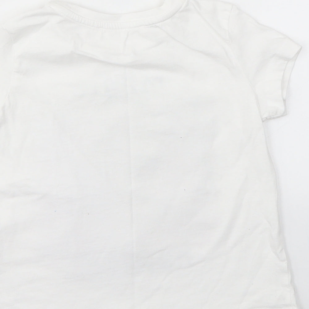 KOTON Girls White Basic T-Shirt Size 4-5 Years
