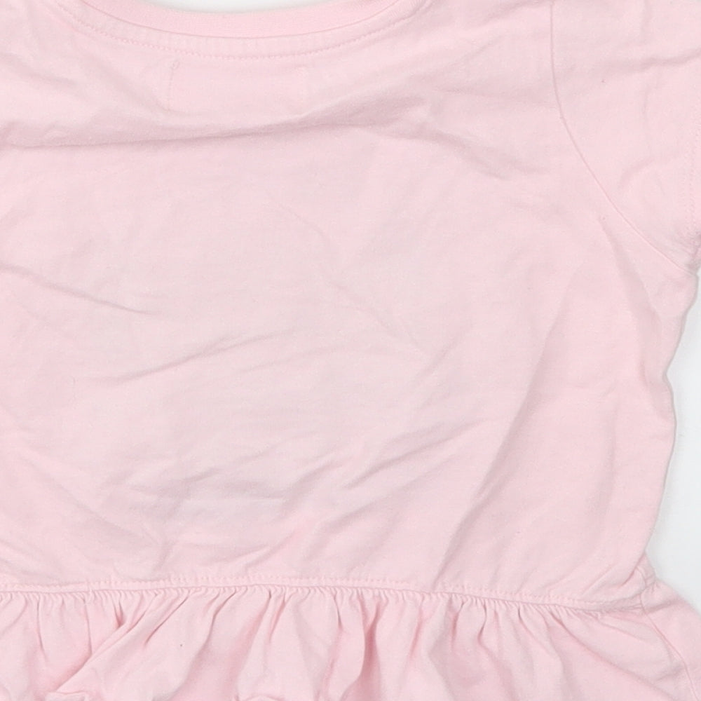 BELIVE Girls Pink Animal Print Basic T-Shirt Size 3-4 Years