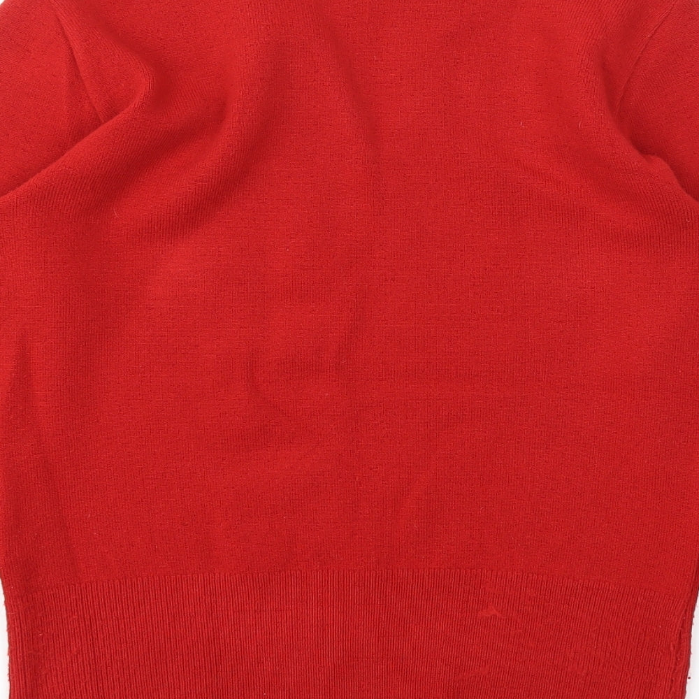 Catch one Womens Red Pullover Jumper Size S