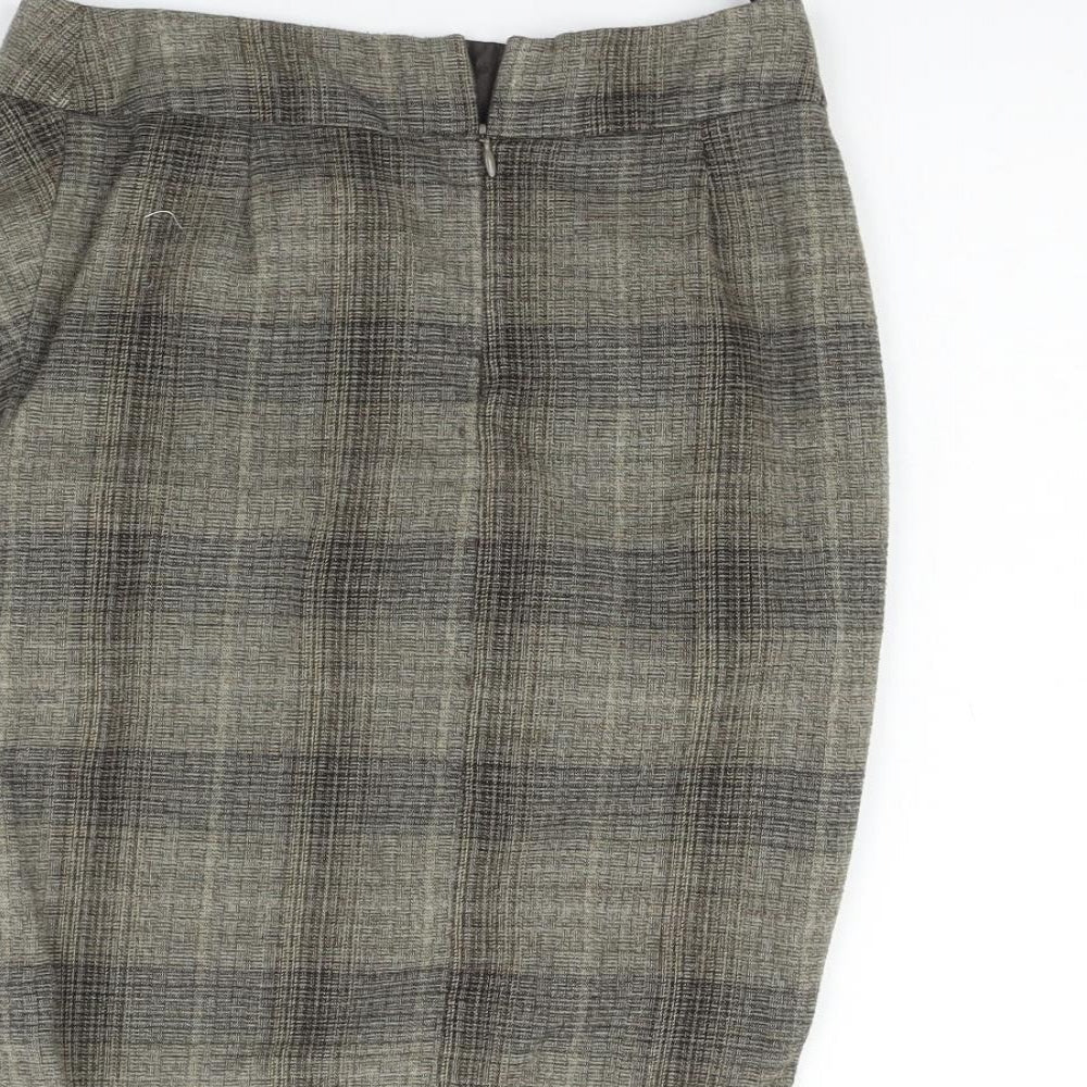 Dorothy Perkins Womens Grey Check A-Line Skirt Size 6