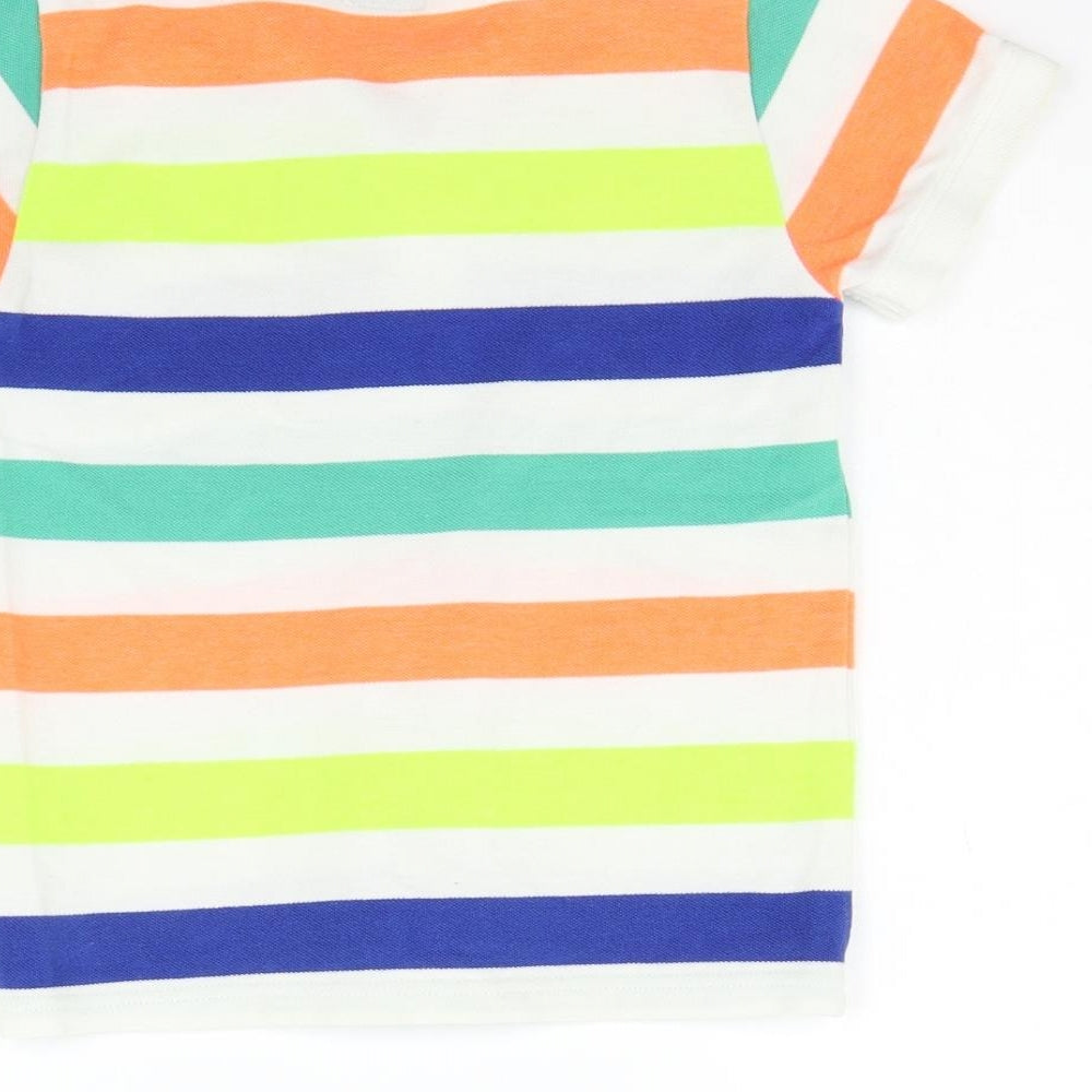 NEXT Girls Multicoloured Striped Basic T-Shirt Size 5-6 Years