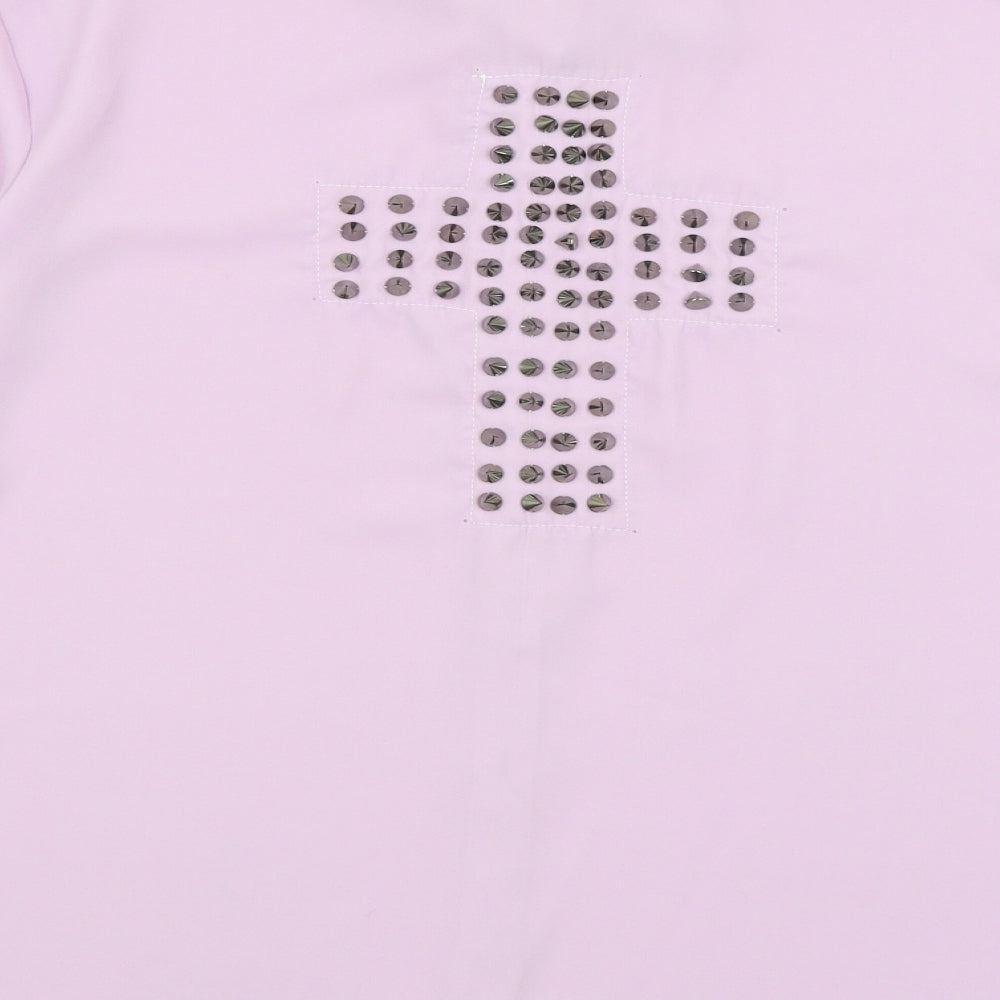 Reverse Womens Purple Basic Button-Up Size L