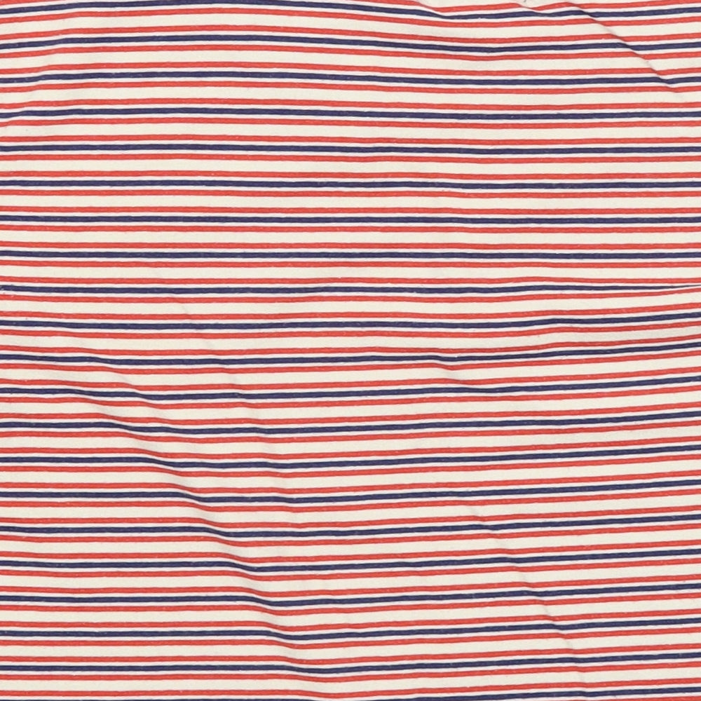 Cooperative Womens White Striped Cropped T-Shirt Size S