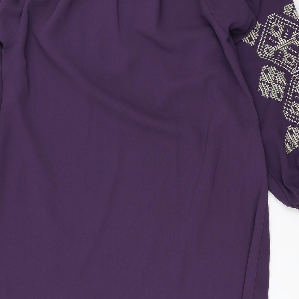 Jasmina Paris Womens Purple Shift Size M