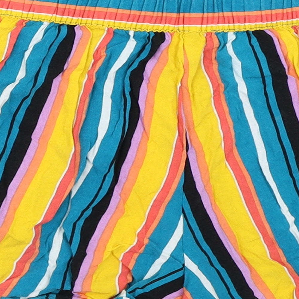 Papaya Womens Blue Striped Hot Pants Shorts Size 12