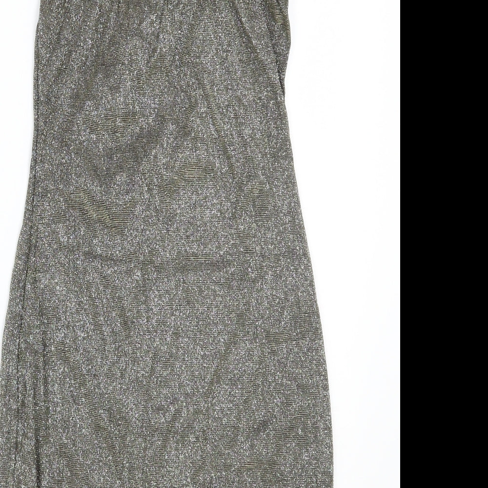 PRETTYLITTLETHING Womens Gold A-Line Size 10