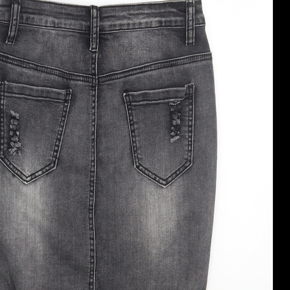Girl vivi Womens Grey A-Line Skirt Size 8