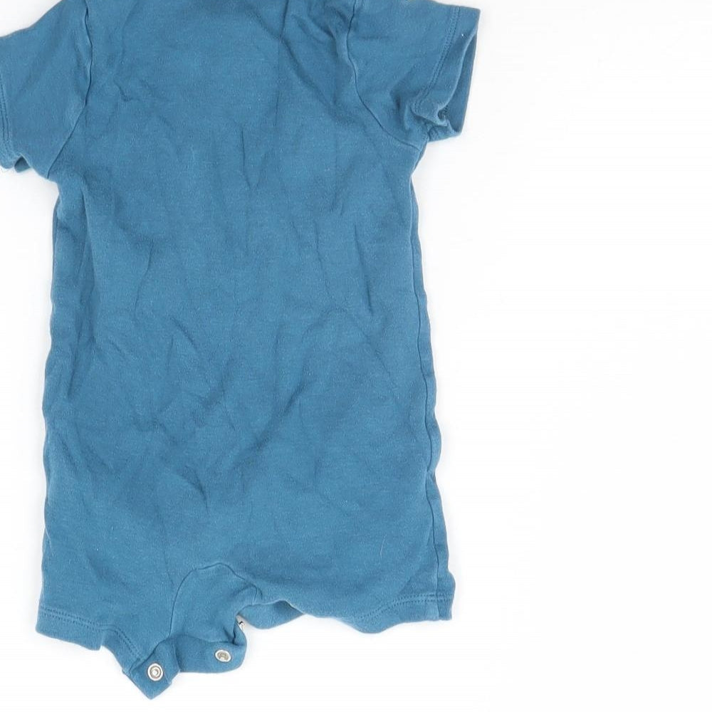 m&s Baby Blue Babygrow One-Piece Size 3-6 Months - Animal