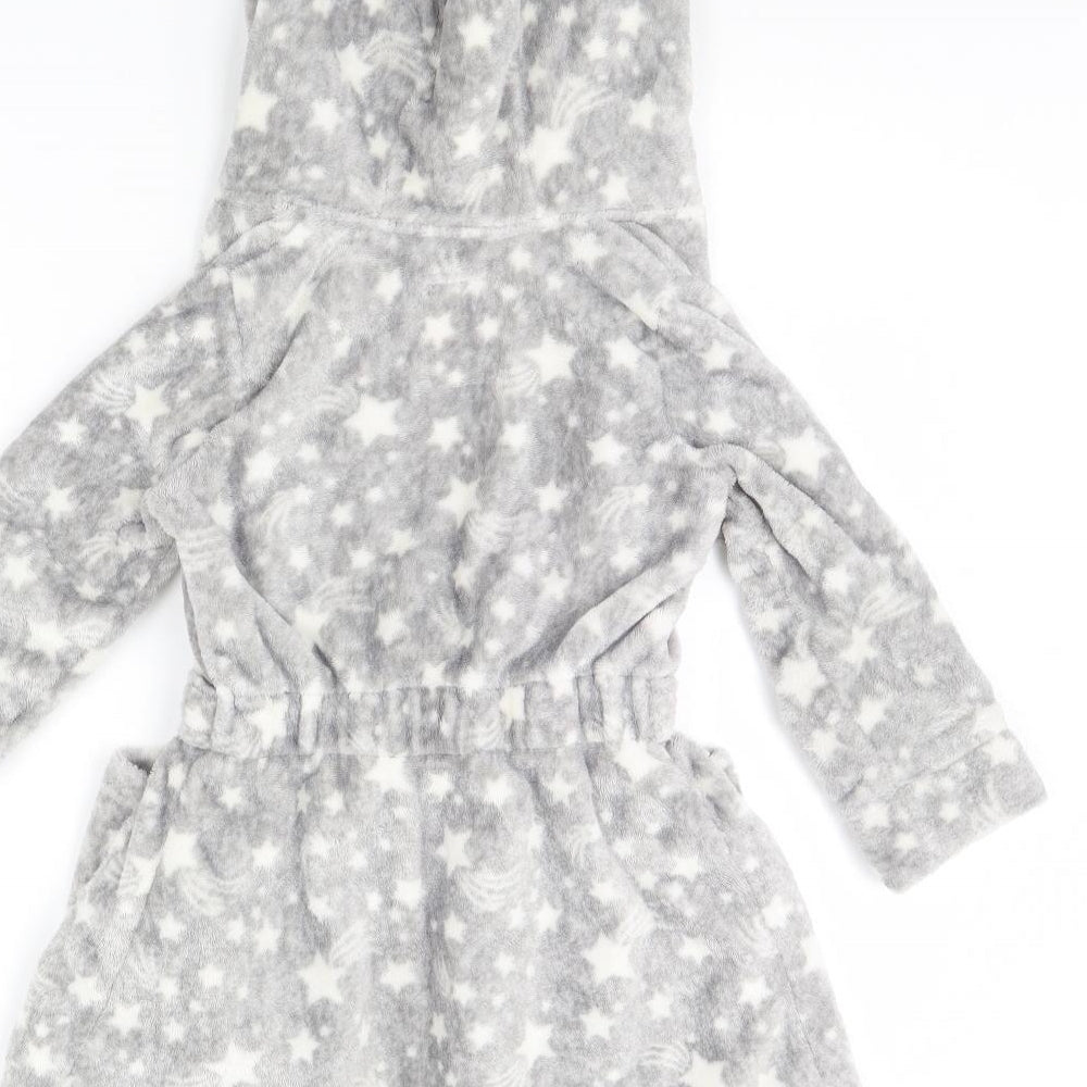 TU Girls Grey Spotted Cami Robe Size 5 Years - star pattern