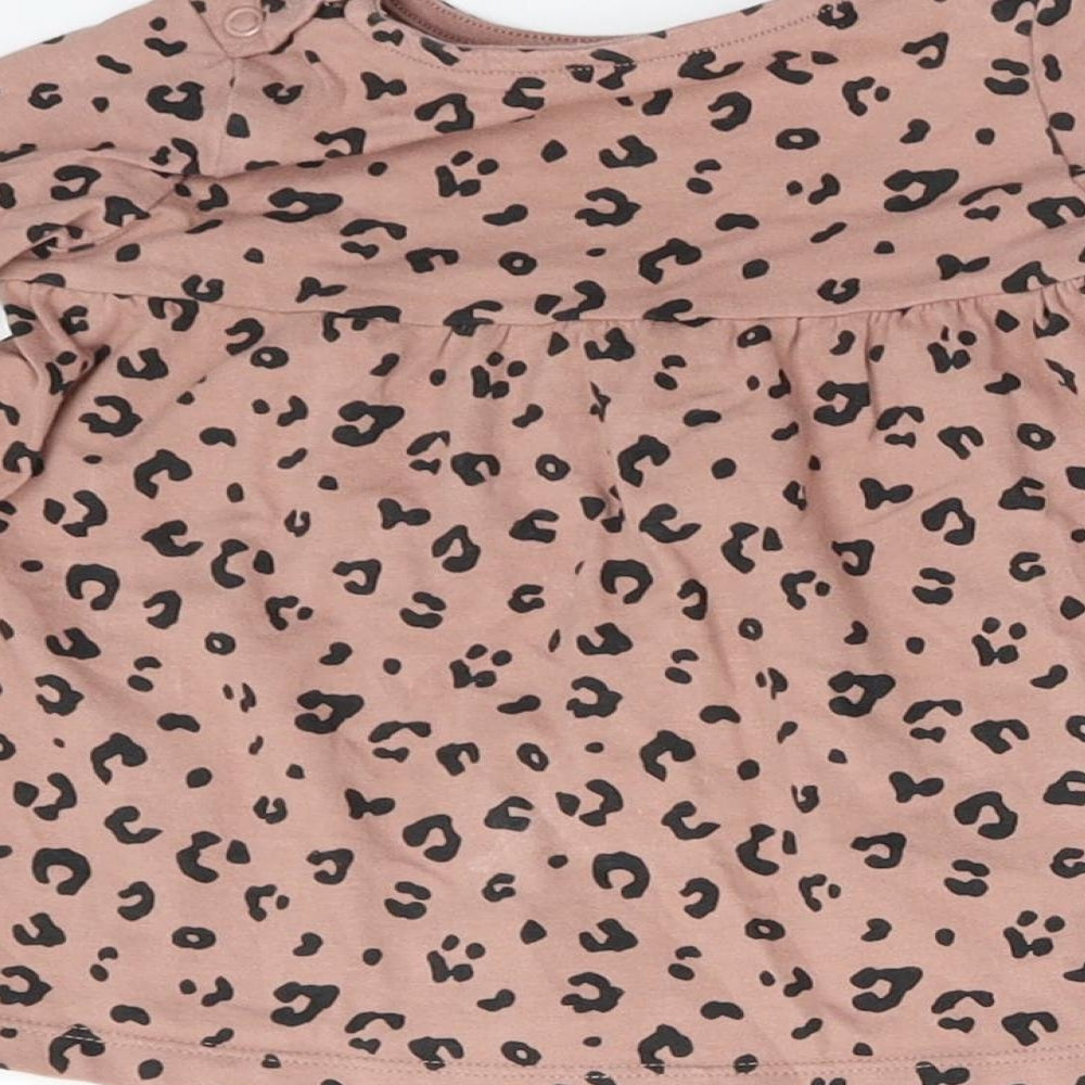 F&F Baby Brown Animal Print Basic T-Shirt Size 3-6 Months