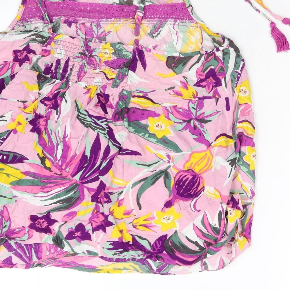 Keep Well Womens Pink Floral Basic Tank Size 14