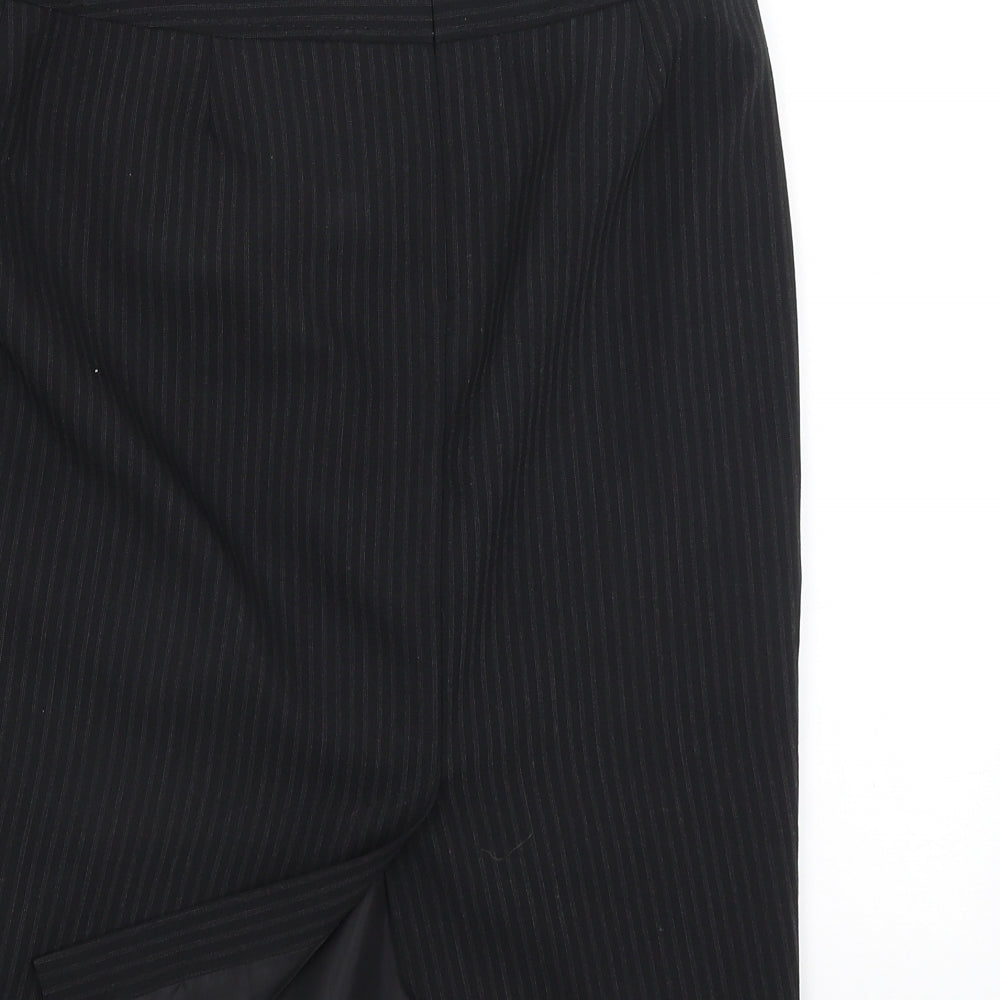 F&F Womens Black Striped Straight & Pencil Skirt Size 10