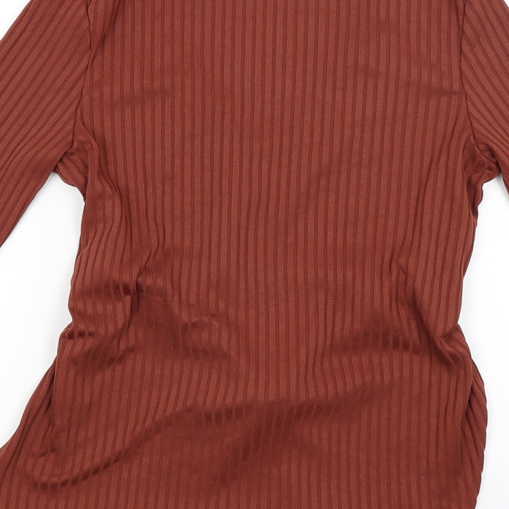 Club London Womens Brown Basic Blouse Size 8