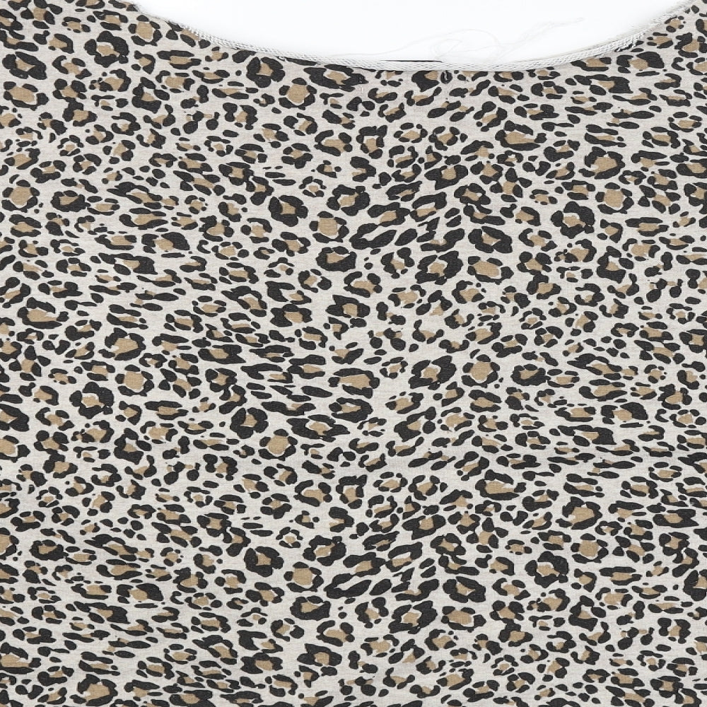 ASOS Womens Brown Animal Print Basic Blouse Size 6