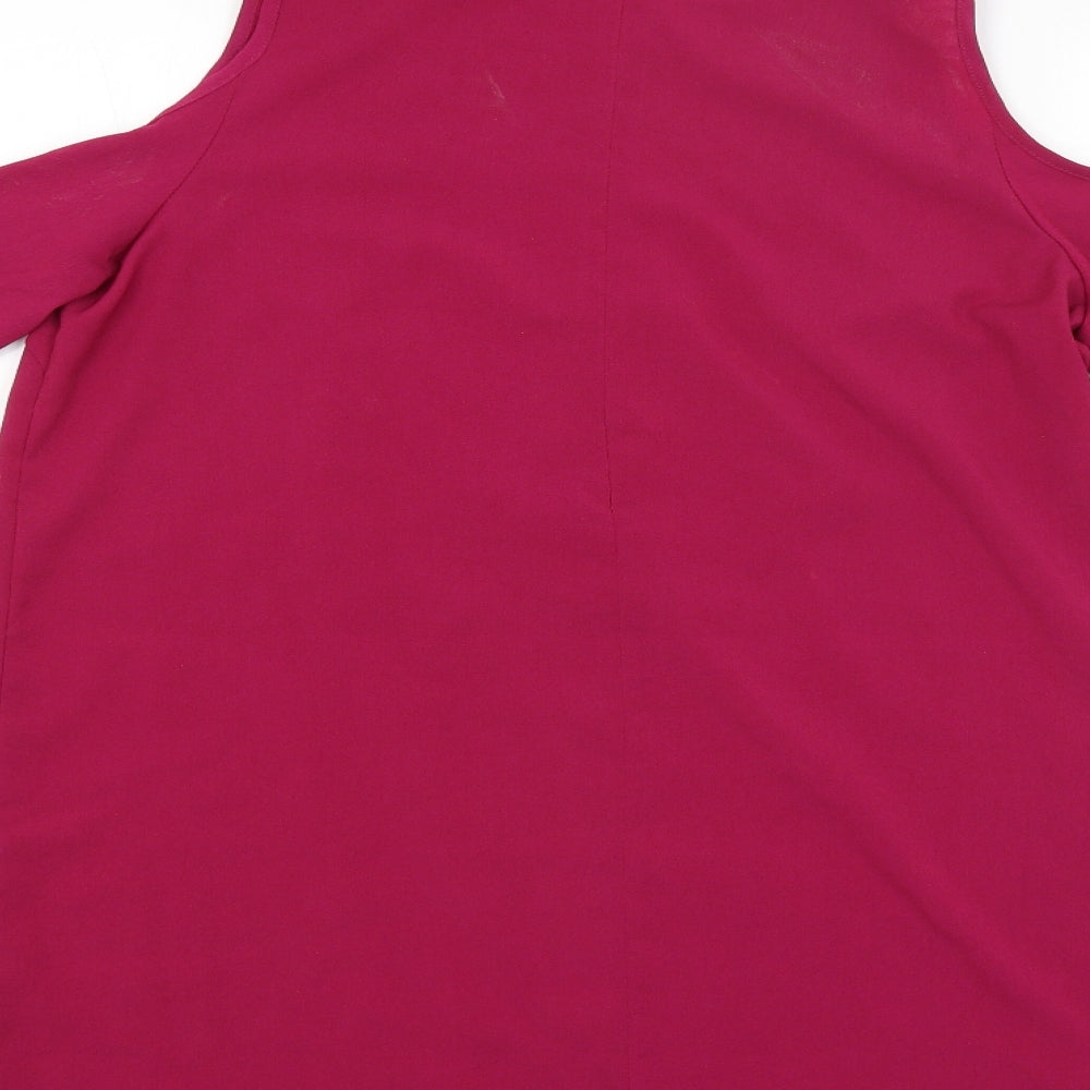Boohoo Womens Pink Basic Blouse Size 12