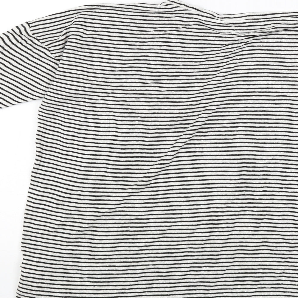 Papaya Womens Black Striped Basic Blouse Size S