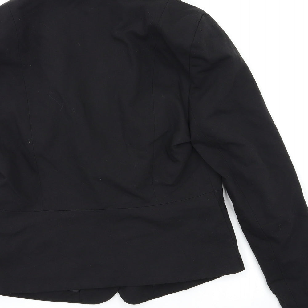 Topshop Womens Black Overcoat Blazer Size 12