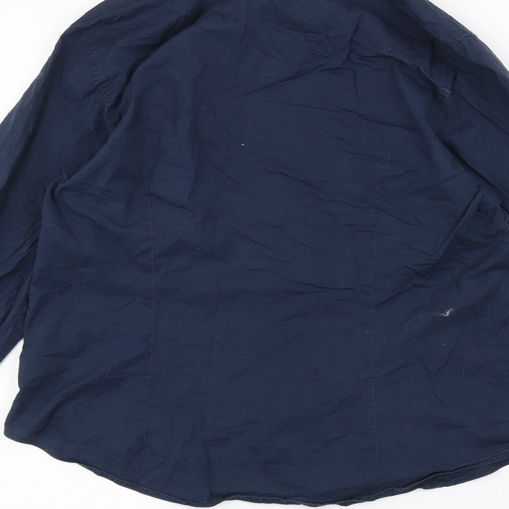 Franco Callegari Womens Blue Basic Button-Up Size 10