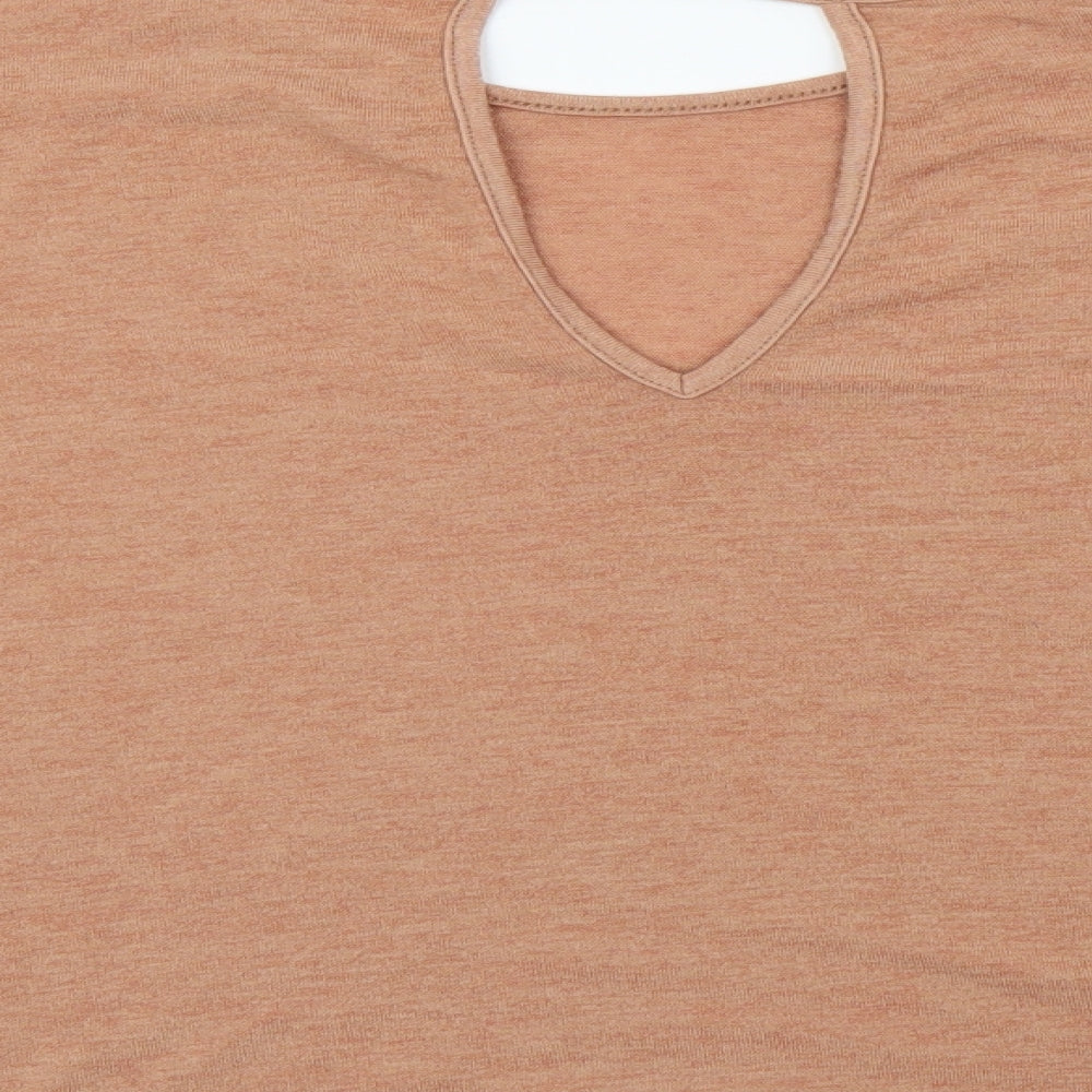 River Island Womens Brown Basic T-Shirt Size 8 - flair sleeves