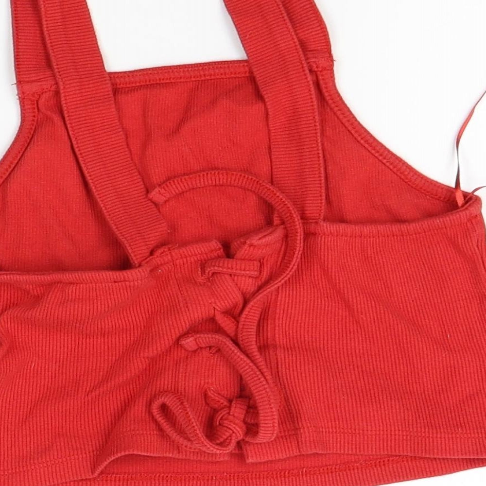 New Look Womens Red Cropped Tank Size 10