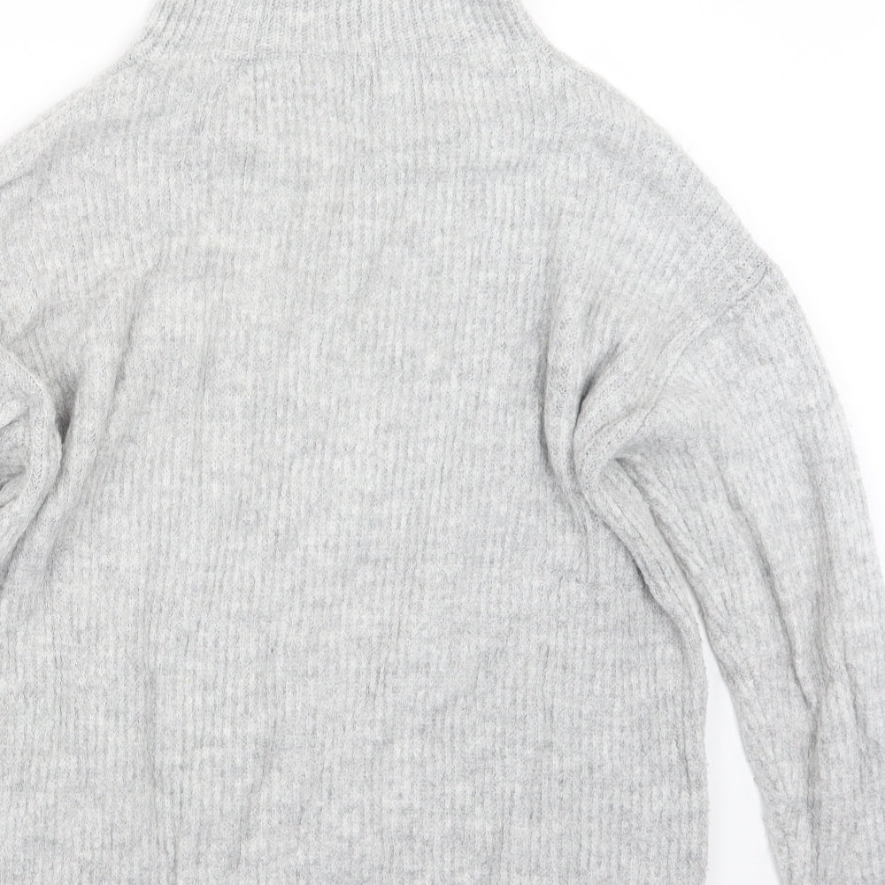 New Look Womens Grey Knit Pullover Jumper Size M