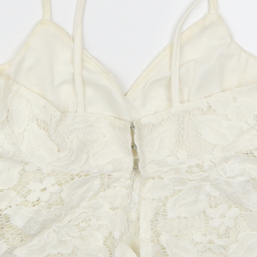 Wyldr Womens Ivory Lace Basic Tank Size S