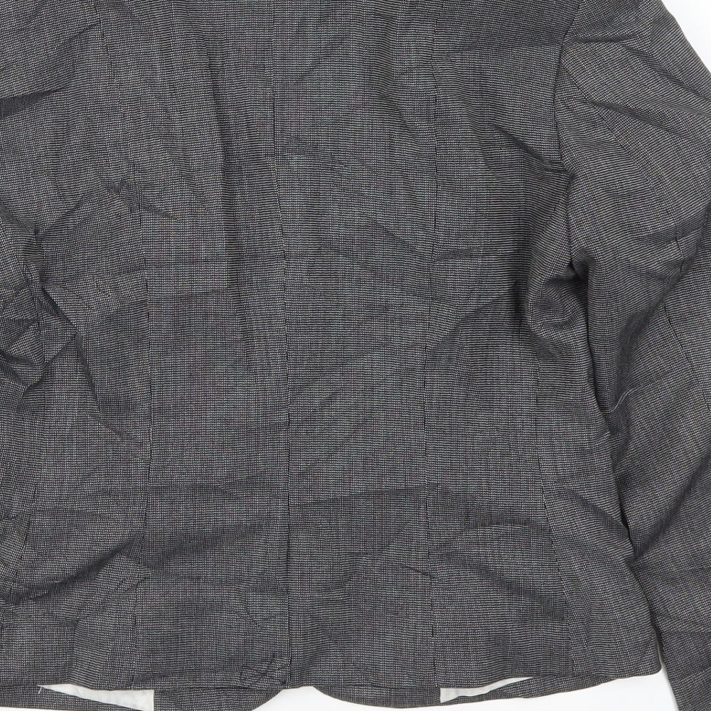 H&M Womens Grey Jacket Suit Jacket Size 8
