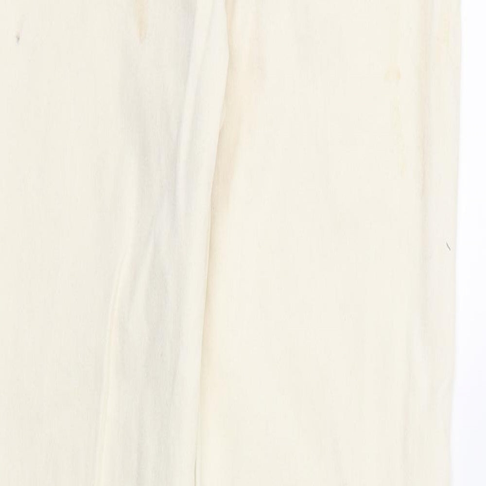 DenimCo Womens Ivory Denim Straight Jeans Size 8 L30 in