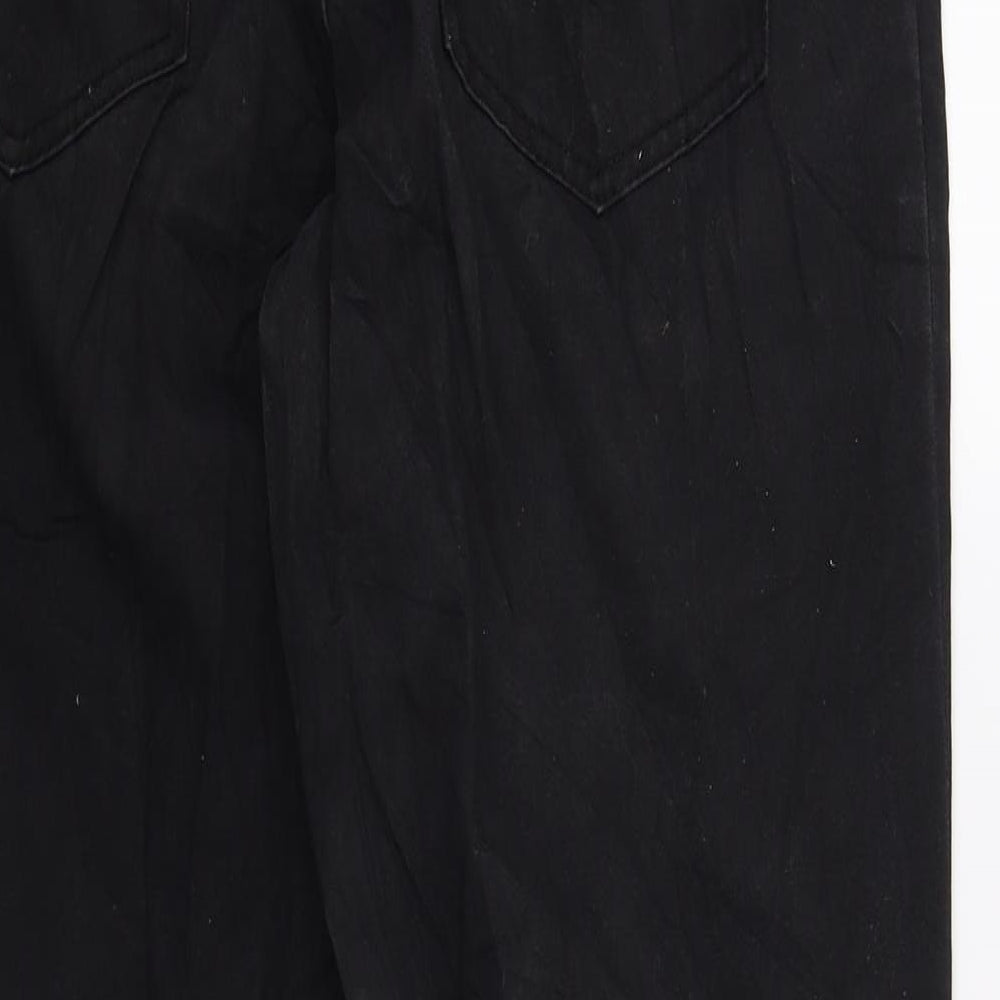 Lemmi Mens Black Denim Straight Jeans L26 in