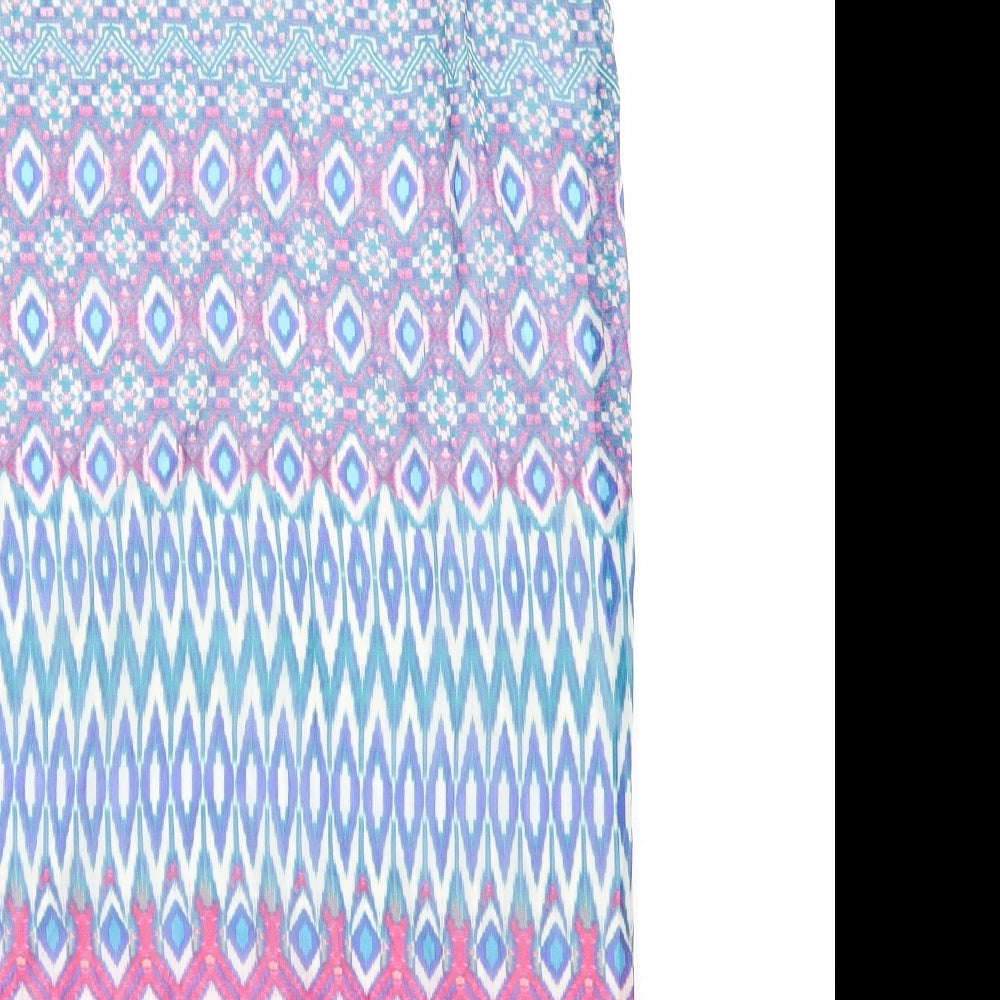 Whisper Womens Blue Batik A-Line Size M