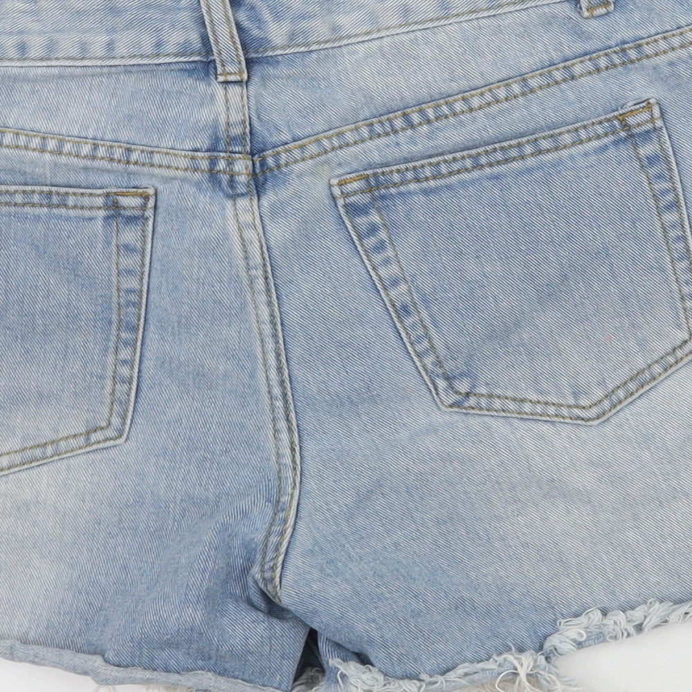 Momokrom Womens Blue Denim Hot Pants Shorts Size 10 - Distressed