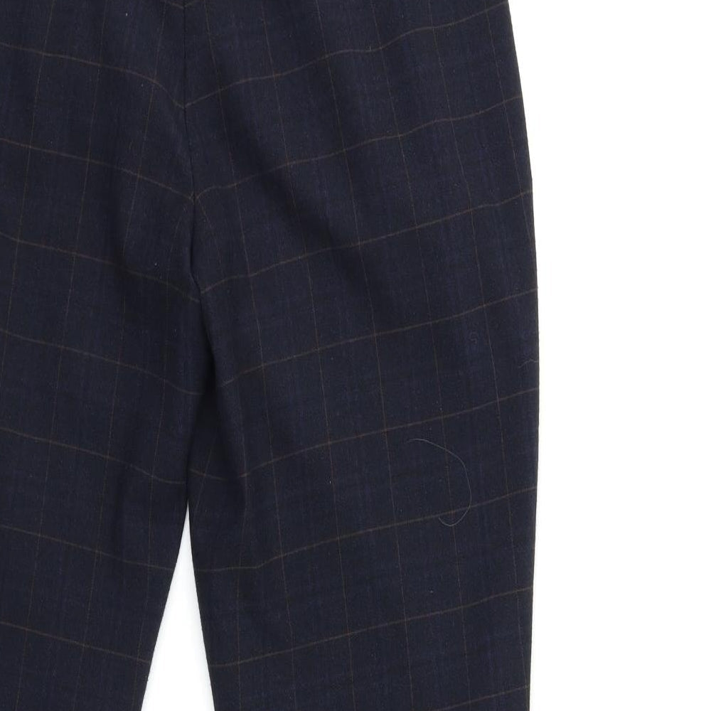 F&F Womens Black Check Trousers Size 10 L28 in