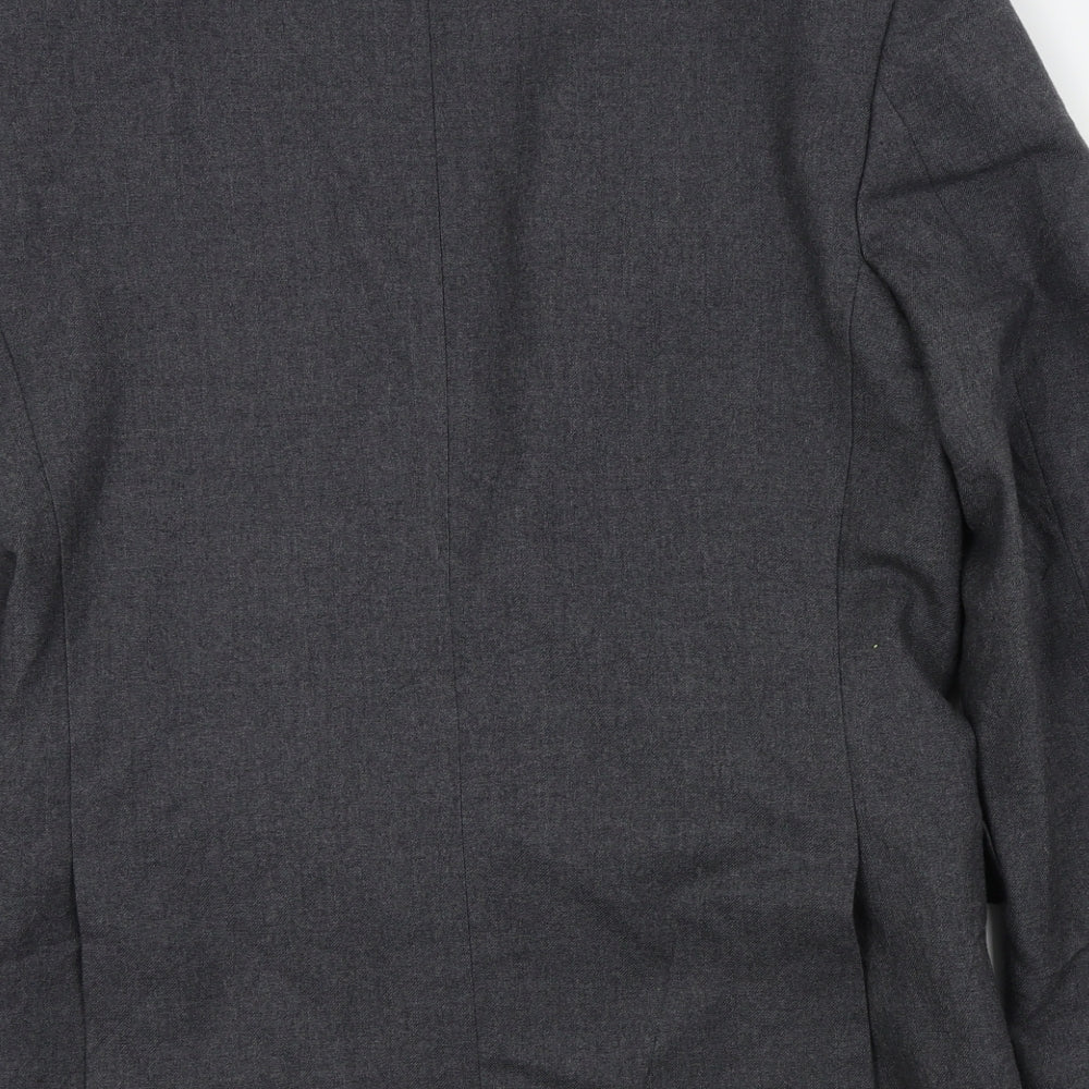 the label Mens Grey Jacket Suit Jacket Size L