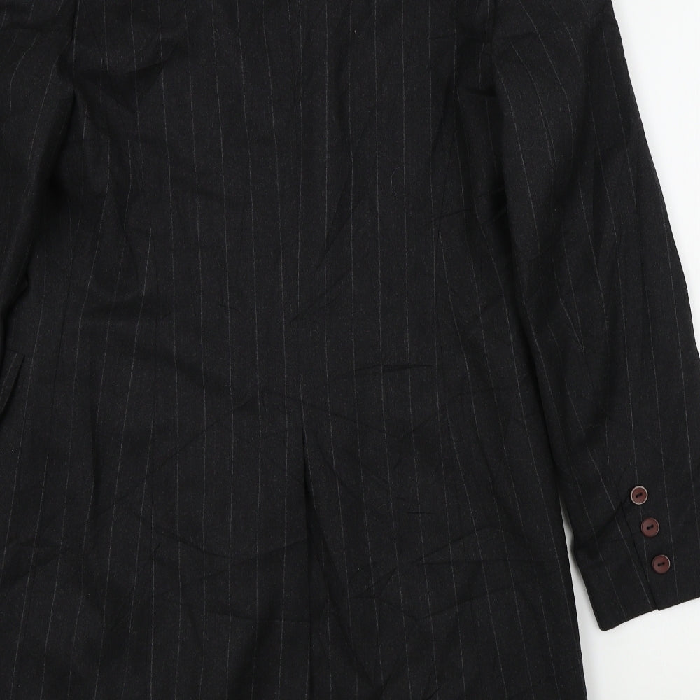 elsa malur Womens Grey Striped Jacket Size 40