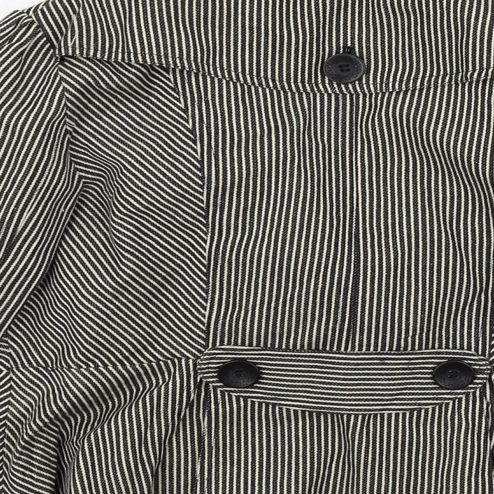 charlise Womens Black Striped Jacket Size 42