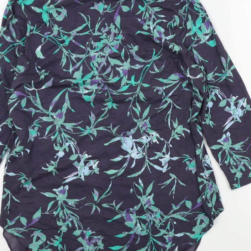 Marks & Spencer Womens Blue Floral Pullover Jumper Size 14