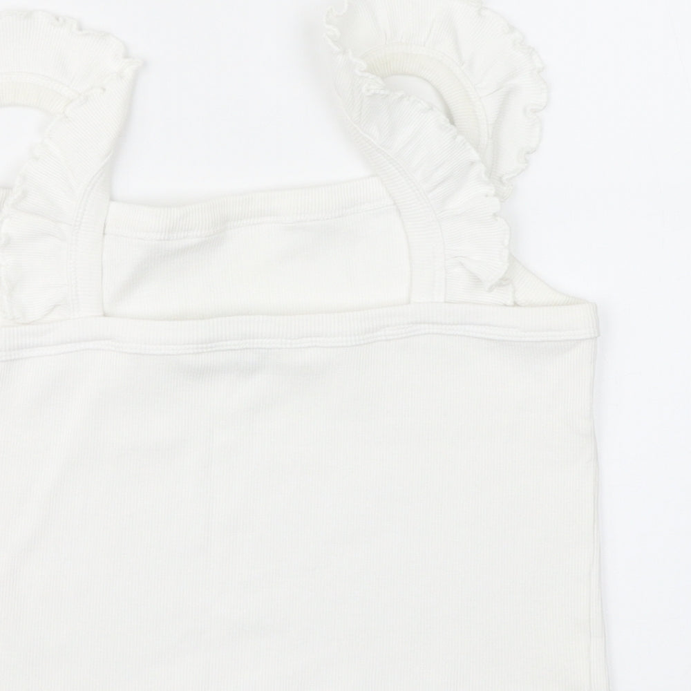 Brave Soul Womens White Cropped Blouse Size S