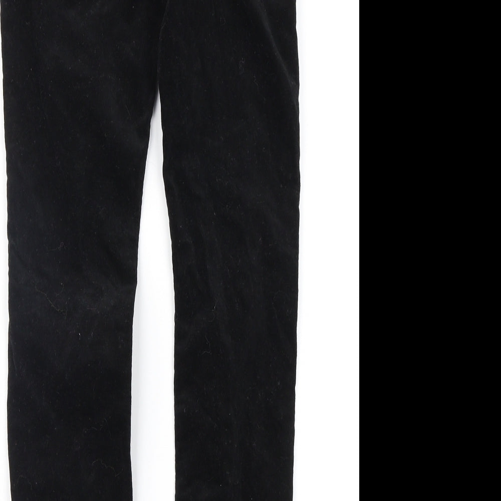 H&M Girls Black Velvet Straight Jeans Size 7 Years