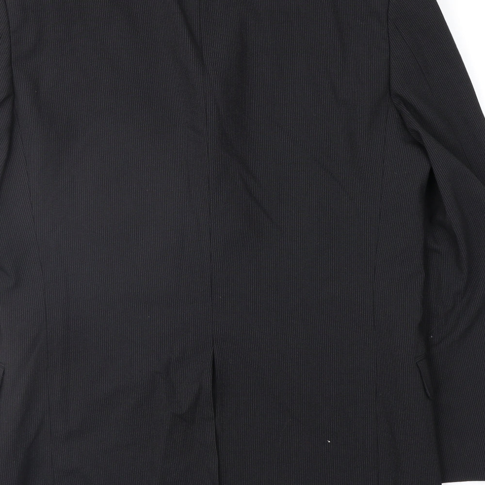 Marks & Spencer Mens Black Striped Jacket Suit Jacket Size 38