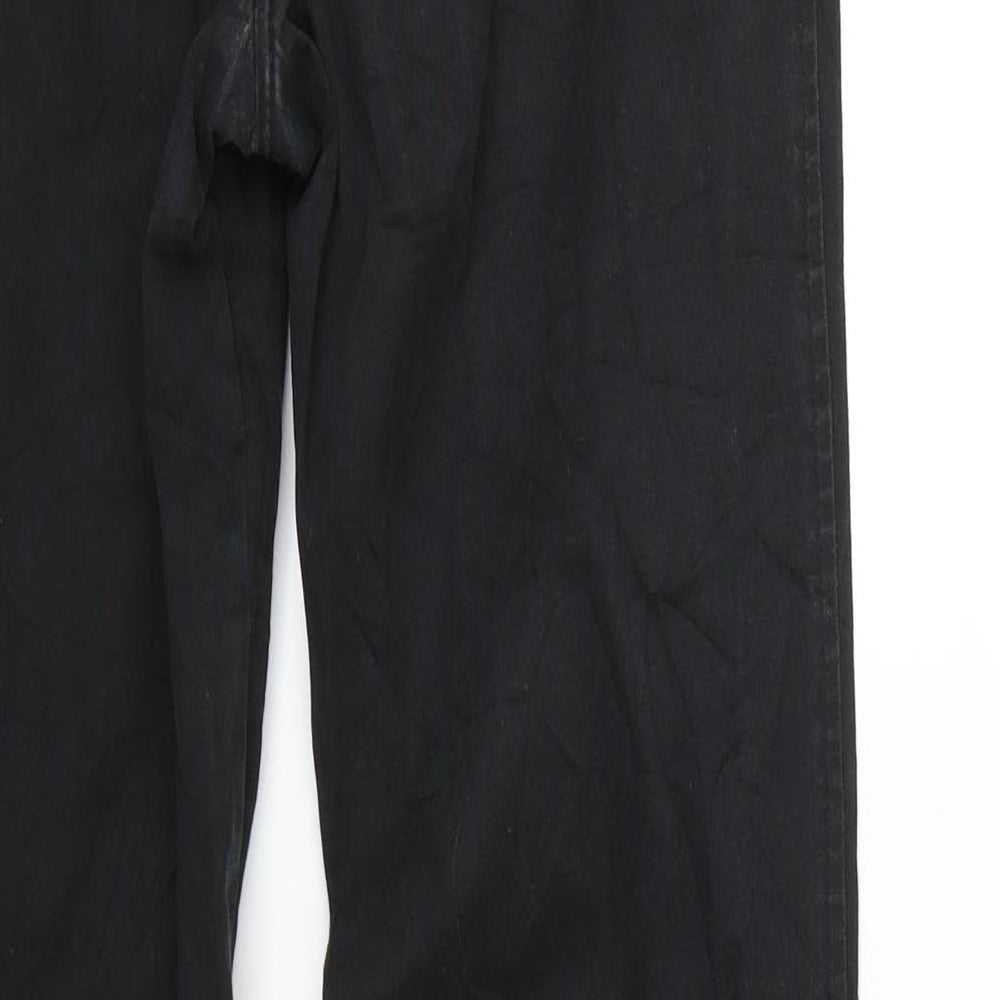 Marks & spencer Womens Black Denim Straight Jeans Size 8 L30 in