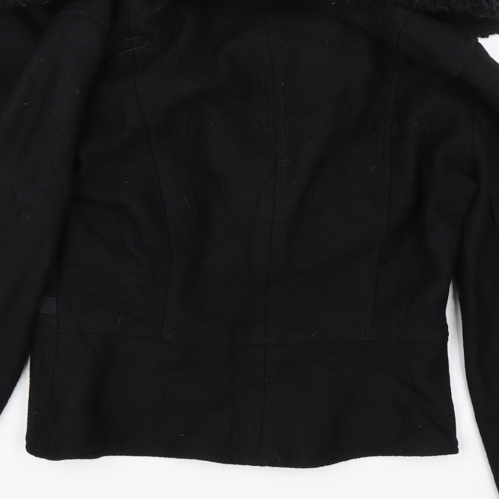 Marc Cain Womens Black Overcoat Coat Size S