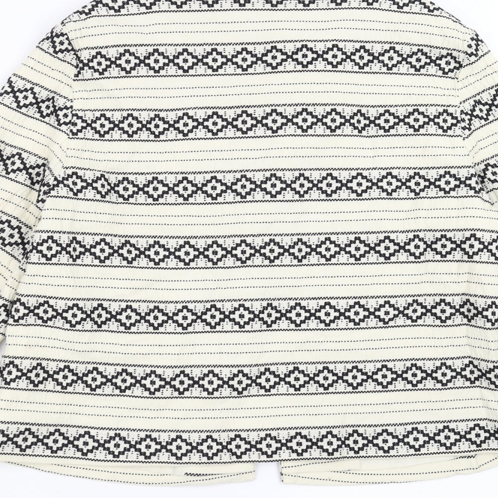 Sainsburys Womens Ivory Geometric Jacket Size 14