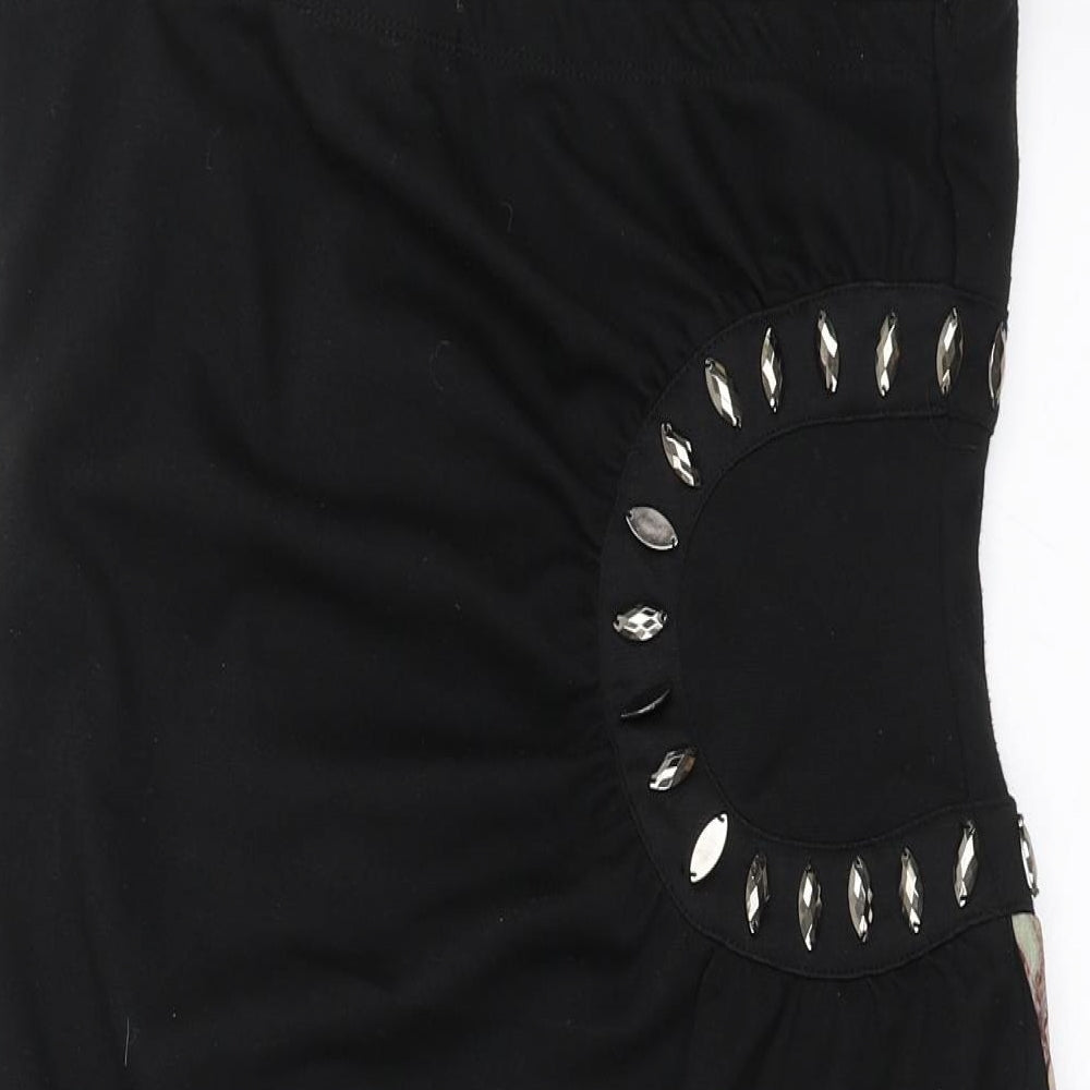 IZABEL Womens Black Mini Size L - Abstract Design