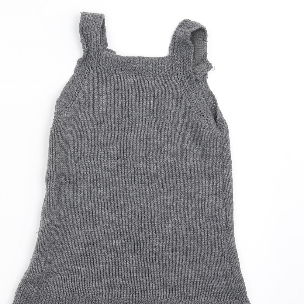 Nutmeg Girls Grey Knit A-Line Size 9-12 Months - animal face
