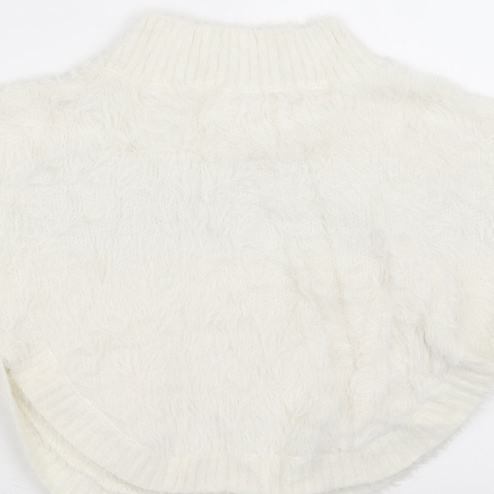 Hullabaloo Womens White Geometric Pullover Jumper Size S