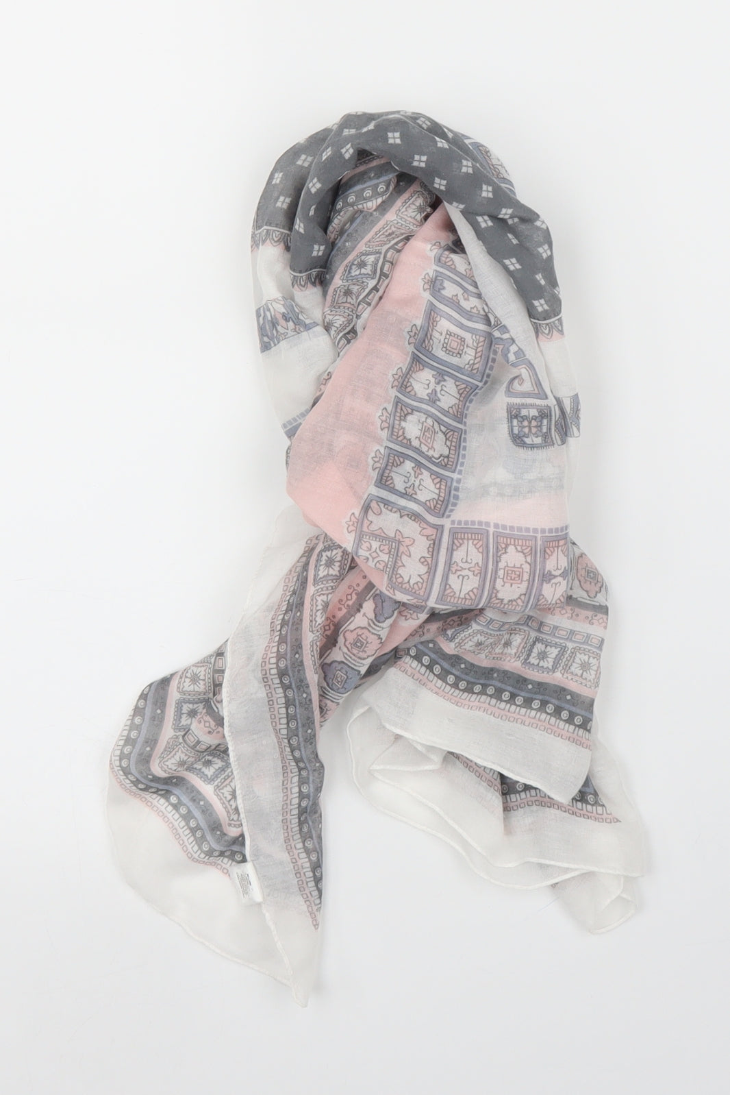 Preworn Unisex Pink Geometric Scarf