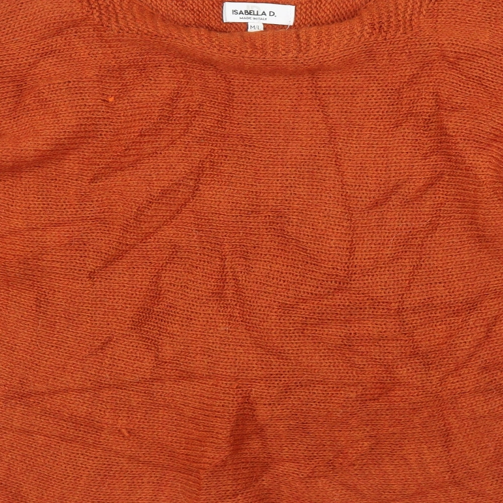Isabell D Womens Orange Pullover Jumper Size M
