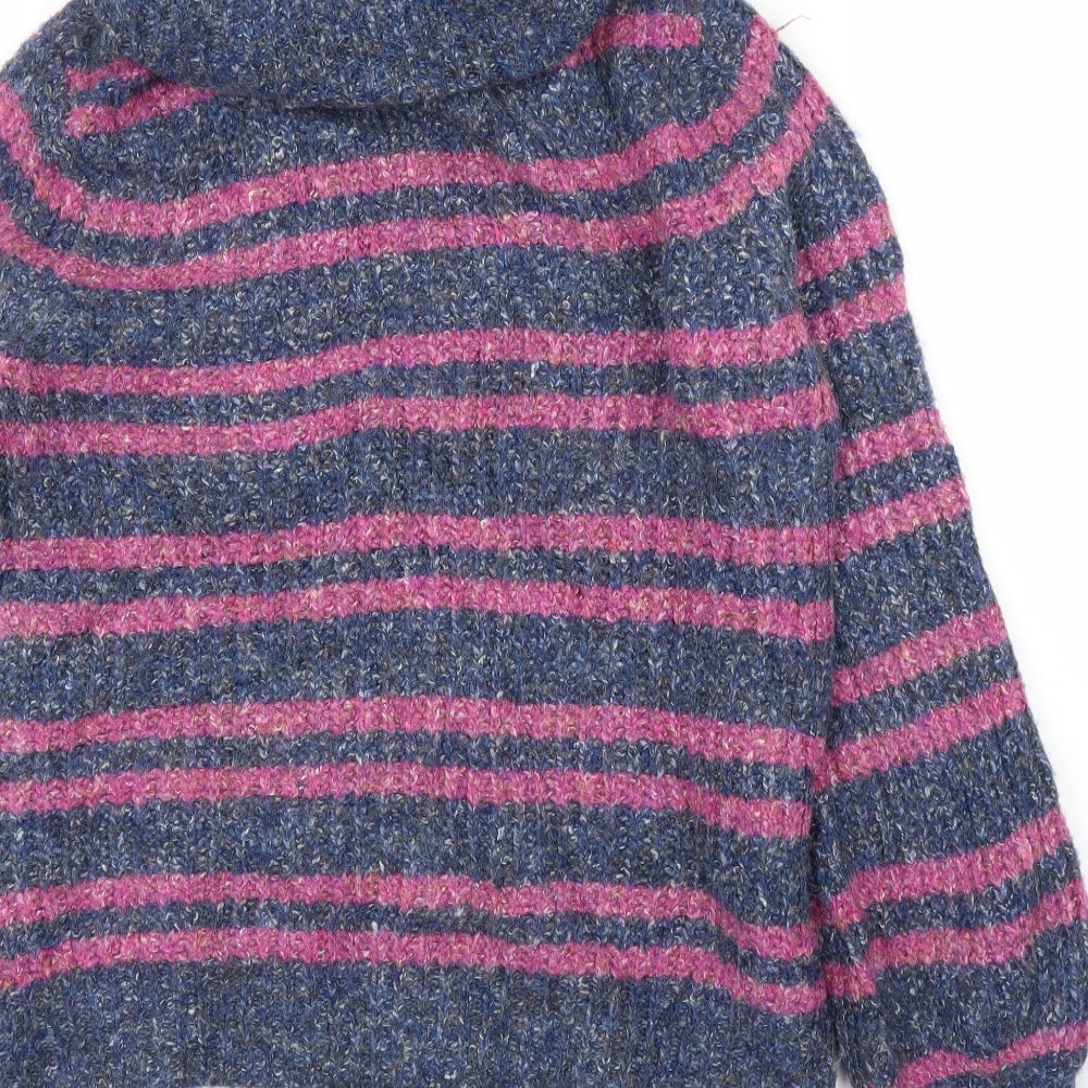 Shrinking Violet Womens Purple Striped Pullover Jumper Size S
